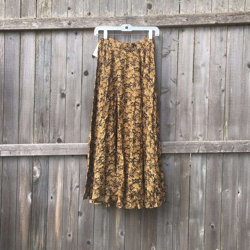DKNY floral button down skirt